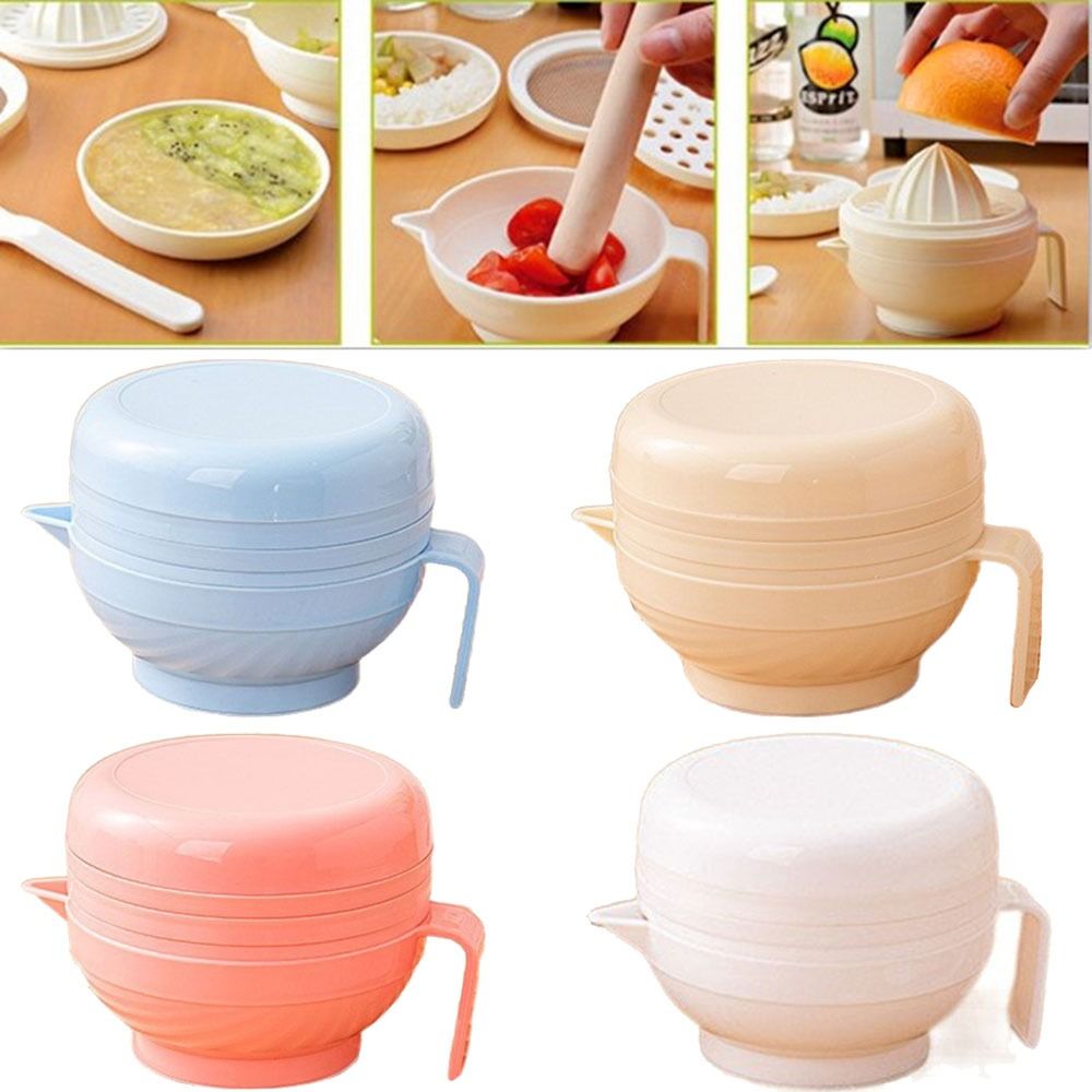 Baby Food Grinding Bowl - 7개 세트 휴대용 식품 분쇄 그릇