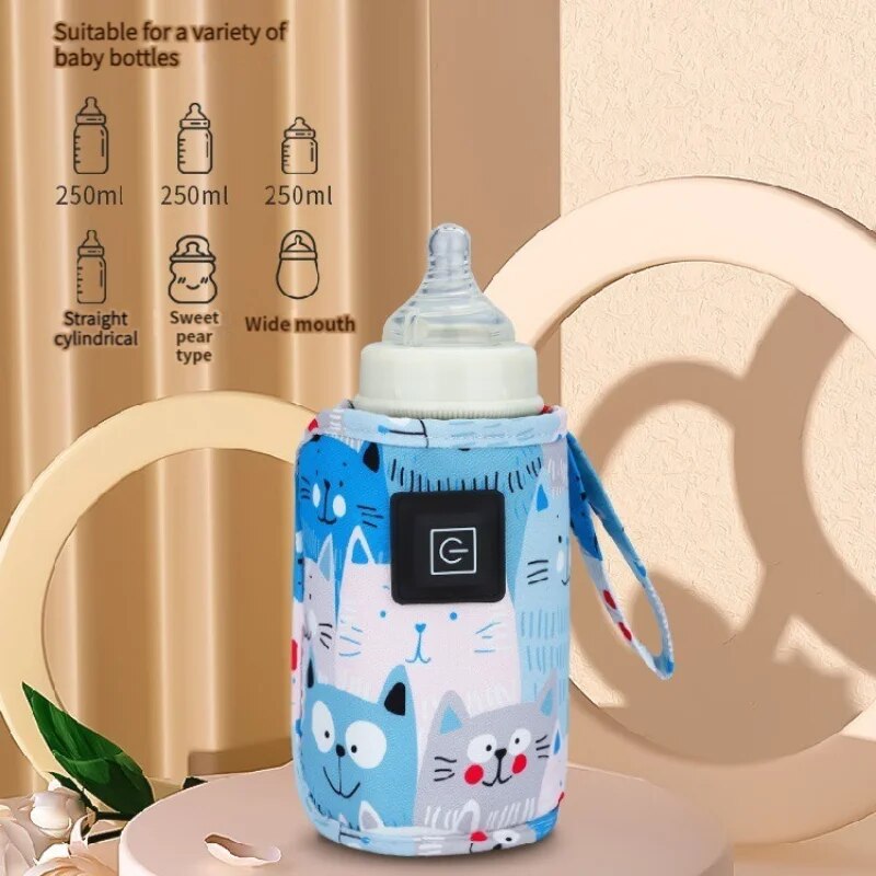 Baby Food Warmer Portable - 가정용 USB 우유 워머, 일정한 온도,