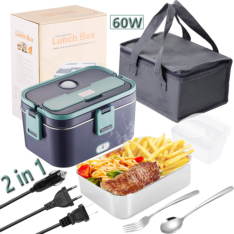 60W 빠른 전기 난방 도시락 상자 이중 사용 자동차  - Baby Food Warmer Portable 리뷰 및 가격