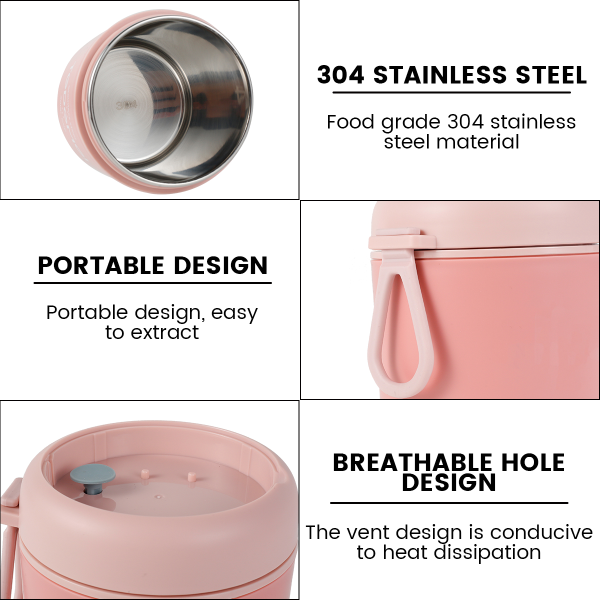 뜨거운 음식용 진공 단열 식품 용기, 304 스테인레스 - Baby Food Warmer Portable 리뷰 및 가격